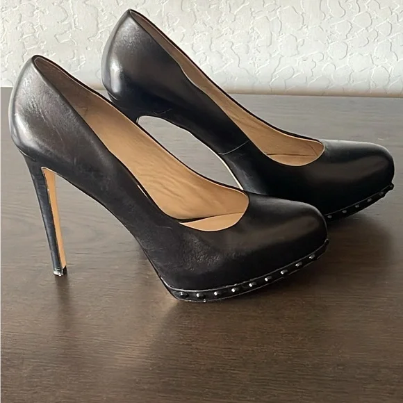Michael Kors Black Studded Heels Sz 9.5 - Picture 3 of 5